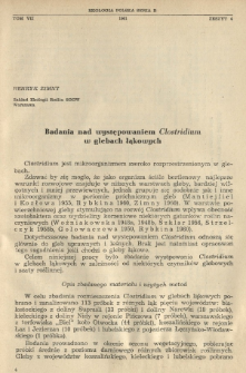 Badania nad występowaniem Clostridium w glebach łąkowych