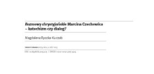 Rozmowy chrystyjańskie Marcina Czechowica– katechizm czy dialog?