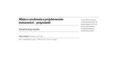 Miejsce urodzenia a projektowanie tożsamości &ndash; przymiarki