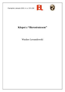 Kłopot z "Herostratesem"
