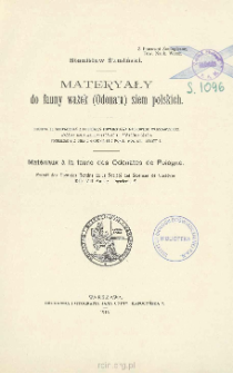 Materyały do fauny ważek (Odonata) ziem polskich = Mat&eacute;riaux &agrave; la faune des Odonates de Pologne