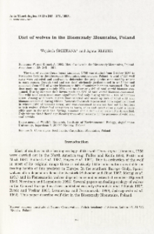 Diet of wolves in the Bieszczady Mountains, Poland