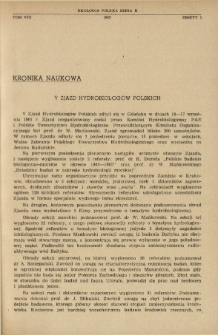 V Zjazd Hydrobiolog&oacute;w Polskich