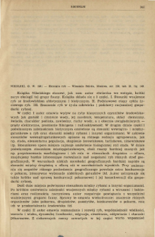 Recenzje. Nikolski, G. W. 1961 - Ekołogia ryb - Wysszaja Szkoła, Moskwa, str. 336, tab. 25, fig. 140.