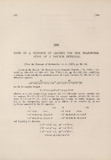 Note on a theorem of Jacobi's for the transformation of a double integral