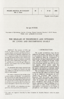 The release of phosphorus and nitrogen by living and decomposing snails