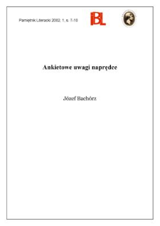 Ankietowe uwagi naprędce. [odpowiedź na ankietę]