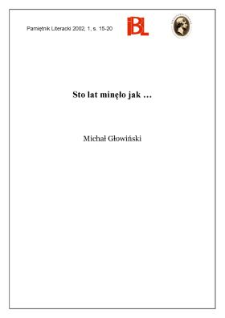 Sto lat minęło jak... [odpowiedź na ankietę]
