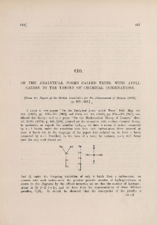 On the analytical forms called trees, with application to the theory of chemical combinations