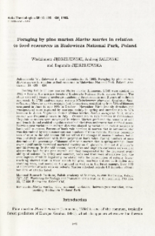 Foraging by pine marten Martes martes in telation to food resources in Białowieża National Park, Poland