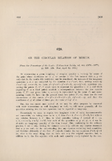 On the circular relation of M&ouml;bius