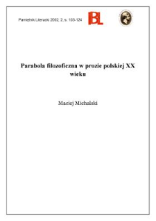 Parabola filozoficzna w prozie polskiej XX wieku