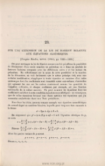 Sur une extension de la loi de Harriot relative aux équations algébriques