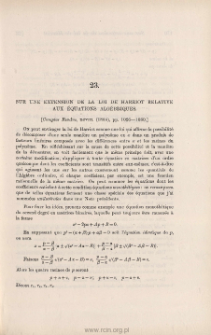 Sur une extension de la loi de Harriot relative aux &eacute;quations alg&eacute;briques