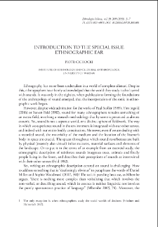 Introduction to the special issue ethnographic ear