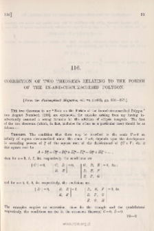 Correction of two Theorems relating to the In-and-circumscribed Polygon