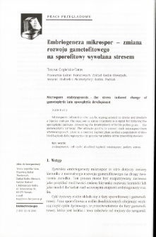 Embriogeneza mikrospor - zmiana rozwoju gametofitowego na sporofitowy wywołana stresem