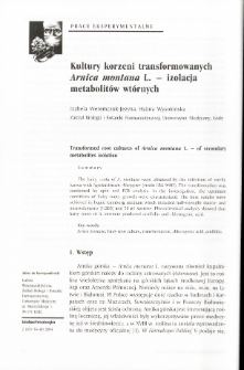 Kultury korzeni transformowanych Arnica montana L. - izolacja metabolitów wtórnych