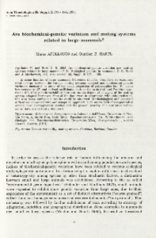 Are biochemical-genetic variation and mating systems related in large mammals?