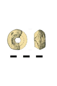 przęślik, gliniany, fragment