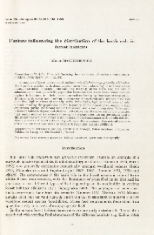 Factors influencing the distribution of the bank vole in forest habitats