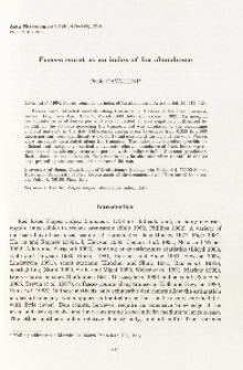 Faeces count as an index of fox abundance