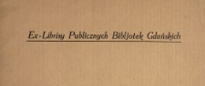 Ex-librisy publicznych bibljotek gdańskich