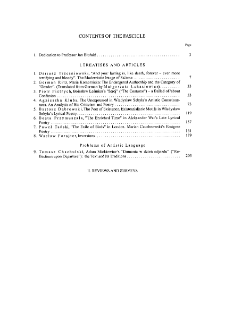 Pamiętnik Literacki, Z. 1 (2001), Contents of the fascicle