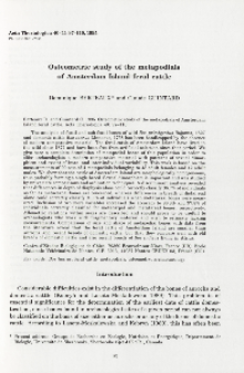 Osteometric study of the metapodials of Amsterdam Island feral cattle