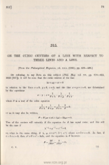 On the Cubic Centres of a Line with respect to three lines and a line