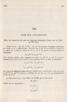 Note sur l'&eacute;limination