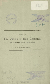 On the Diptera of Baja California, including some species from adjacent regions