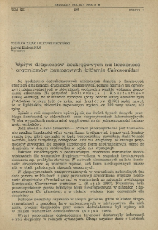 Wpływ drapieżc&oacute;w bezkręgowych na liczebność organizm&oacute;w bentosowych (gł&oacute;wnie Chironomidae)