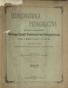 Jednodni&oacute;wka pedagogiczna na czesć uczestnik&oacute;w Walnego Zjazdu Towarzystwa Pedagogicznego odbytego w Brodach w dniach 17 i 18 lipca 1892.