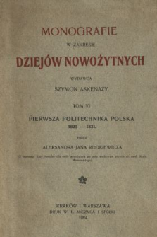 Pierwsza Politechnika Polska : 1825-1831