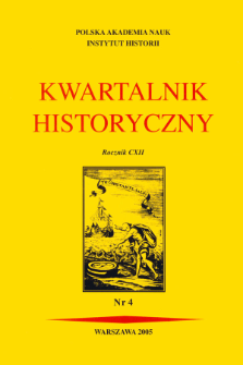 Kwartalnik Historyczny R. 112 nr 4 (2005), Title pages, Contents