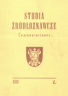 Studia Źródłoznawcze = Commentationes T. 29 (1985), Strony tytułowe, spis treści