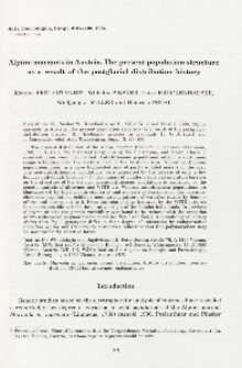 Alpine marmots in Austria. The present population structure as a result of the postglacial distribution history