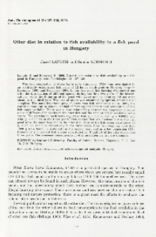 Otter diet in relation to fish availability in a fish pond in Hungary
