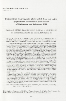 Competition in sympatric white-tailed deer and cattle populations in southern pine forests of Oklahoma and Arkansas, USA