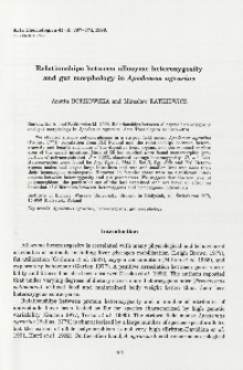 Relationships between allozyme heterozygosity and gut morphology in Apodemus agrarius