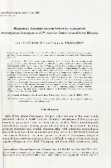 Mensular discrimination between sympatric Peromyscus leucopodus and Peromyscus maniculatus in southern Illinois
