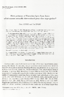 Diet patterns of Eurasian lynx Lynx lynx: what causes sexually determined prey size segregation ?