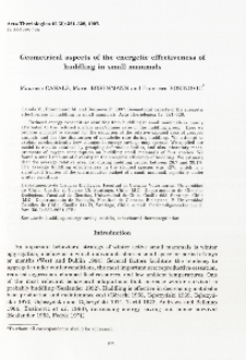 Geometrical aspects of the energetic effectivenes of huddling in small mammals