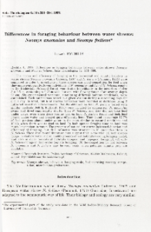 Differences in foraging behaviour between water shrews: Neomys anomalus and Neomys fodiens