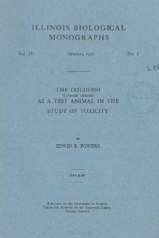 The goldfish (Carassius Carassius) as a test animal in the study of toxicity