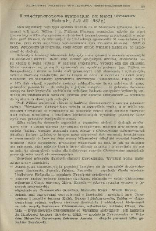 II międzynarodowe sympozjum na temat Chironomidae (Helsinki, 7-9 VIII 1967 r.)