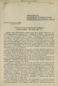 VII Zjazd Hydrobiologów Polskich (Świnoujście, 20-23 IX 1967 r.)