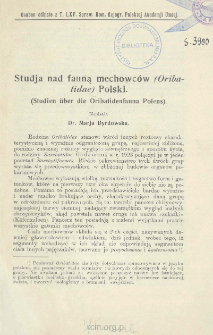 Studja nad fauną mechowc&oacute;w (Oribatidae) Polski = Studien &uuml;ber die Oribatidenfauna Polens)