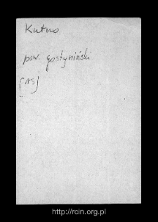 Kutno. Files of Gostynin district in the Middle Ages. Files of Historico-Geographical Dictionary of Masovia in the Middle Ages